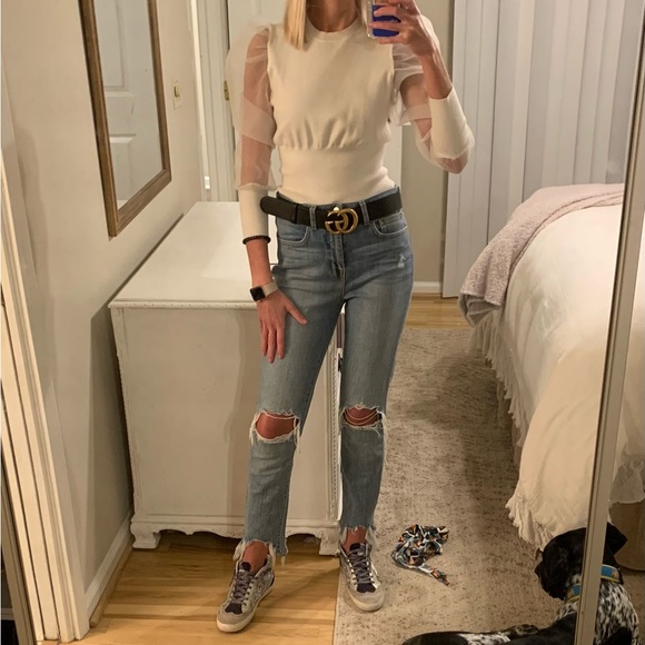 White Puff Sleeve Sweater - Picture 3 of 3